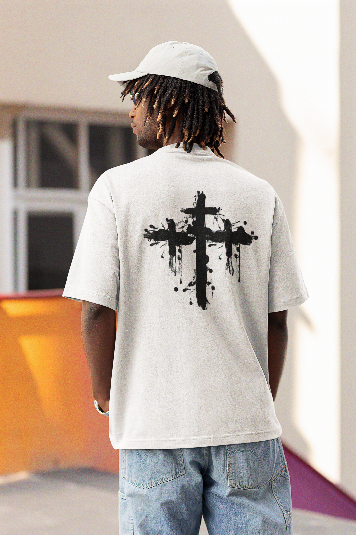 Off white t shirt cross on back deals